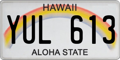 HI license plate YUL613
