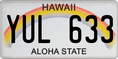 HI license plate YUL633