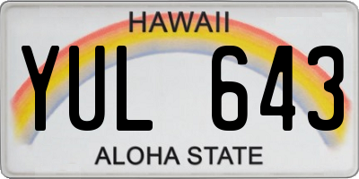 HI license plate YUL643