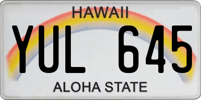 HI license plate YUL645