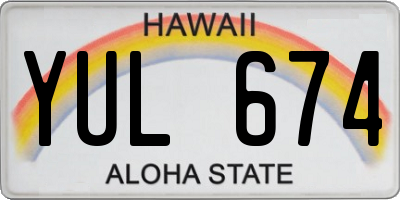 HI license plate YUL674