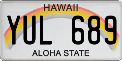 HI license plate YUL689