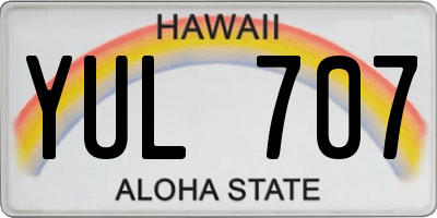 HI license plate YUL707