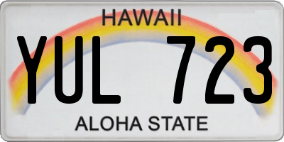 HI license plate YUL723