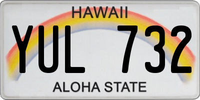 HI license plate YUL732