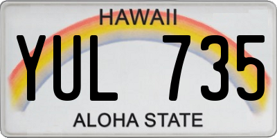 HI license plate YUL735