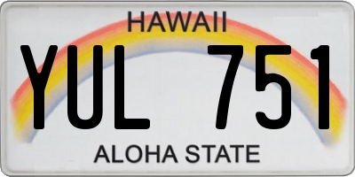 HI license plate YUL751