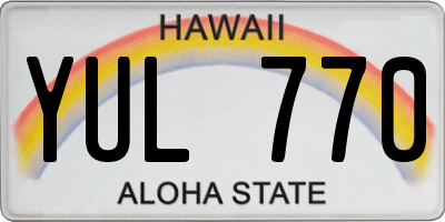 HI license plate YUL770