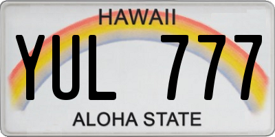 HI license plate YUL777