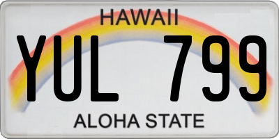 HI license plate YUL799