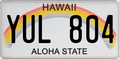HI license plate YUL804