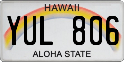 HI license plate YUL806
