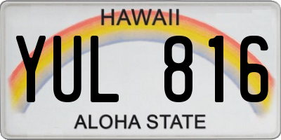 HI license plate YUL816