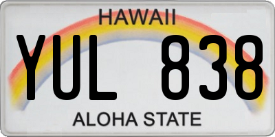 HI license plate YUL838