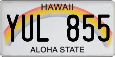 HI license plate YUL855