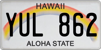 HI license plate YUL862