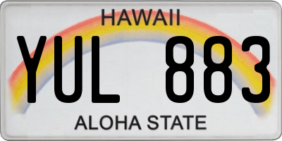 HI license plate YUL883