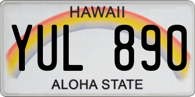 HI license plate YUL890