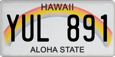 HI license plate YUL891