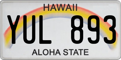 HI license plate YUL893