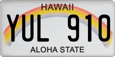 HI license plate YUL910