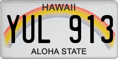 HI license plate YUL913