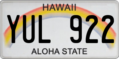 HI license plate YUL922