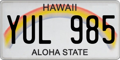 HI license plate YUL985