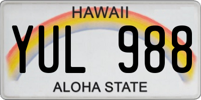HI license plate YUL988