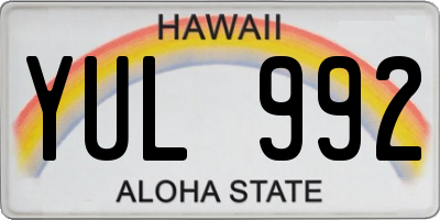 HI license plate YUL992