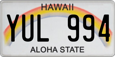 HI license plate YUL994