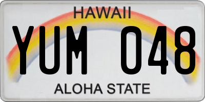 HI license plate YUM048