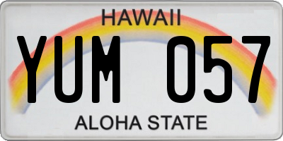 HI license plate YUM057