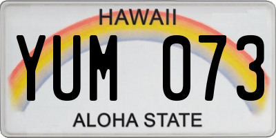 HI license plate YUM073