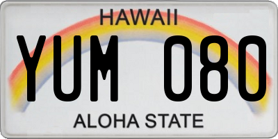 HI license plate YUM080