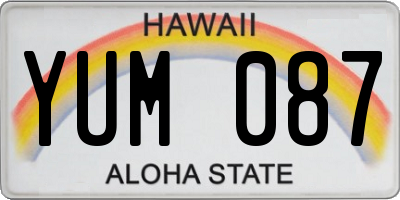 HI license plate YUM087