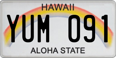 HI license plate YUM091