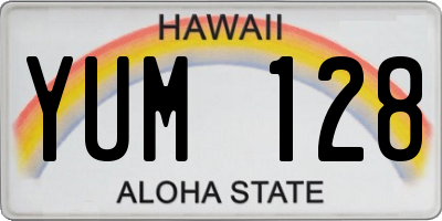 HI license plate YUM128