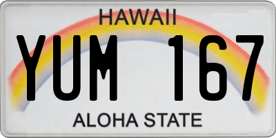 HI license plate YUM167