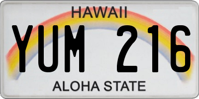 HI license plate YUM216