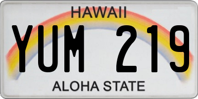 HI license plate YUM219