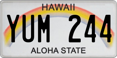 HI license plate YUM244
