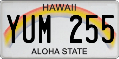 HI license plate YUM255