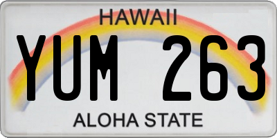HI license plate YUM263