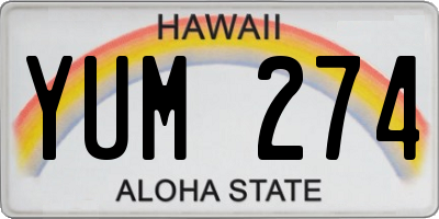HI license plate YUM274