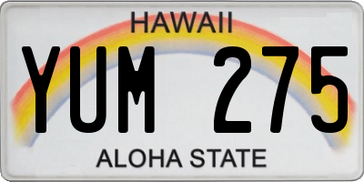 HI license plate YUM275