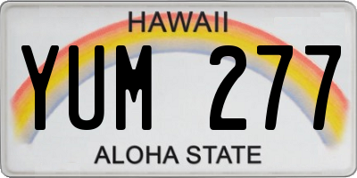 HI license plate YUM277