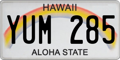 HI license plate YUM285