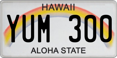 HI license plate YUM300