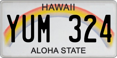 HI license plate YUM324